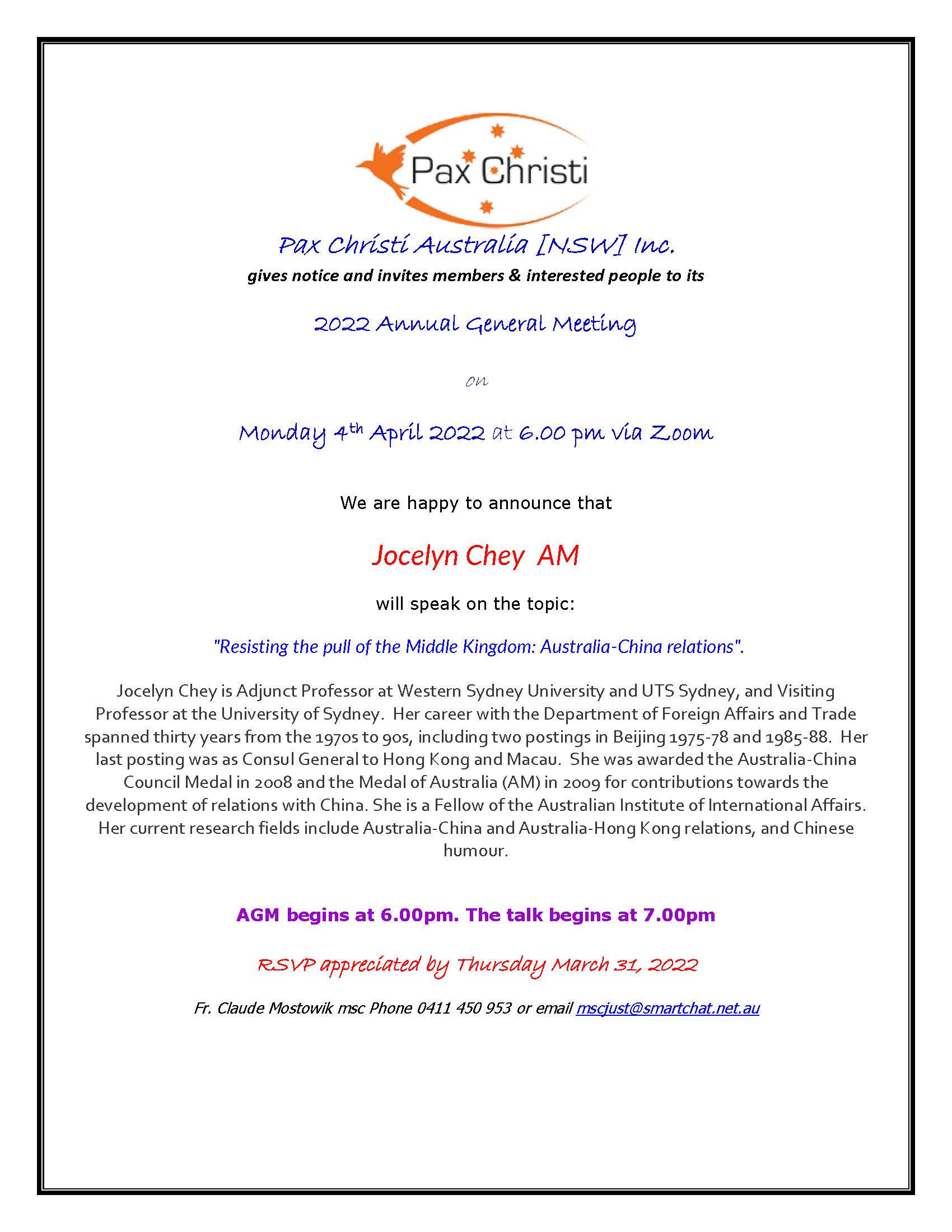 You are currently viewing PAX CHRISTI NSW ANNUAL GENERAL MEETING