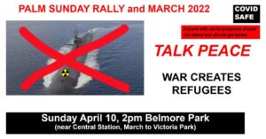 PALM SUNDAY RALLY SUNDAY 2 APRIL 2023 2.00pm @ Belmore Park